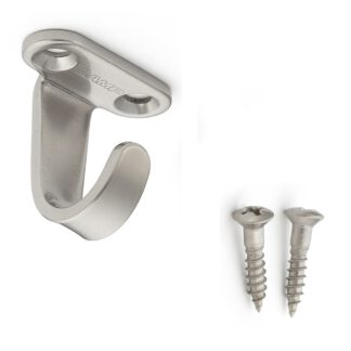 Høykvalitets krok laget av rustfritt stål for montering under bord. Kroker i rustfritt stål HJ-20S, HJ-30S og HJ-50S fra Sugatsune / LAMP® (Japan) - HJ-20S, 27 mm