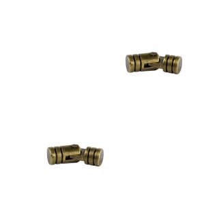 2 UMAXO® innboringshengsler Ø5 x 15 mm av messing for smykkeskrin, små esker eller klaffer. boretape - bronse