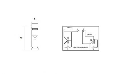 2 UMAXO® innboringshengsler Ø5 x 15 mm av messing for smykkeskrin, små esker eller klaffer. boretape - Bilde 3