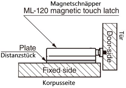 4 stk avstandsplate, laget av polyacetal, overflate: hvit, 70 mm (2-3/4"), ML-120-DP4-WT. Kompenseringsplate for magnetiske snaplåser ML-120BR, ML-120W og ML-120BL fra Sugatsune, fra Sugatsune / LAMP® (Japan) - Bilde 3