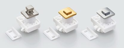Høykvalitets trykknapp med håndtaksfunksjon, laget av messing, overflate: gullfarget, blank polert, versjon: firkantet, TLP-S-BB-G og TLP-LBM(W). Solid trykknapp for yacht og mye mer, av Sugatsune / LAMP® (Japan) - Bilde 7