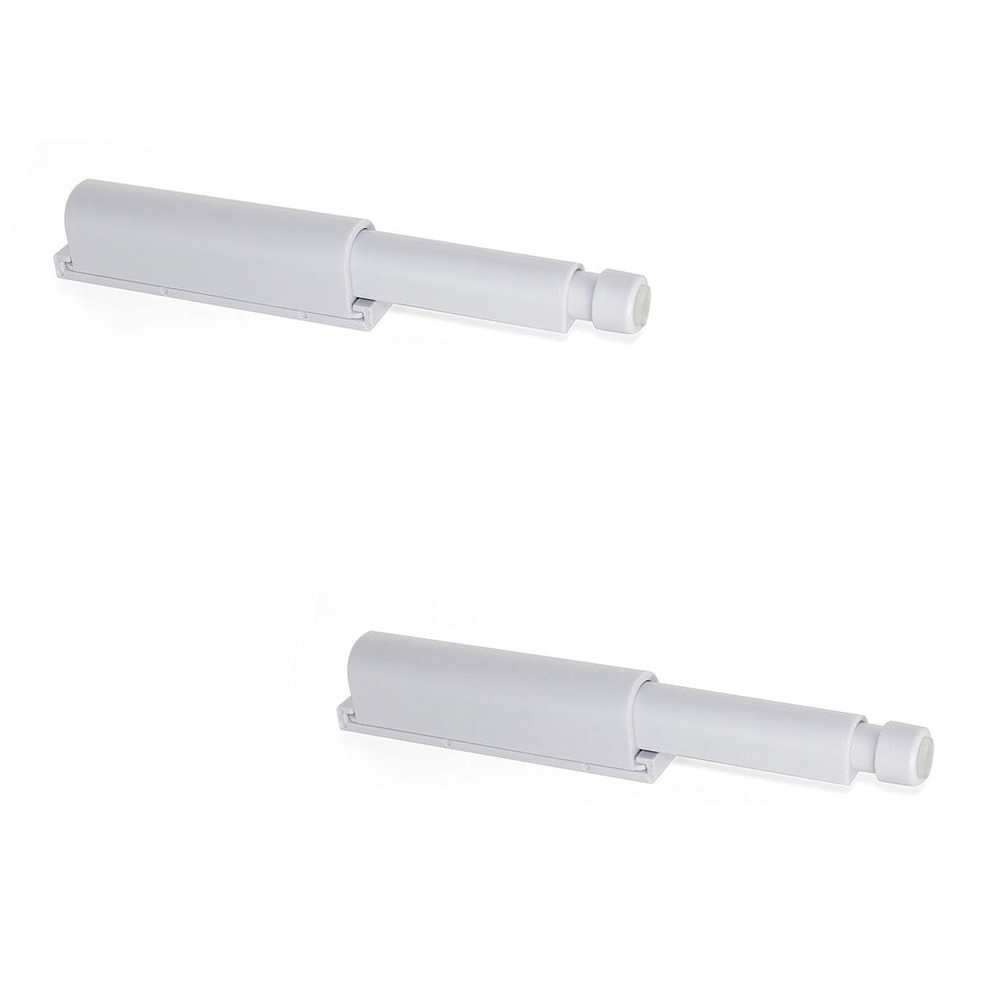 2 stk. elegant trykknapp, overflate: grå, 62 mm (2-7/16"), versjon: ikke-magnetisk, 2033821. Solid push-to-open-lukking for møbeldører, skapdører, klaffer og mye mer, fra EMUCA