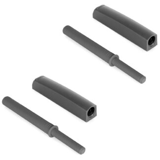 2 stk elegant trykklås med monteringshus, overflate: antrasittgrå, design: ikke-magnetisk, 1900223. Stabil push-to-open døråpner for møbeldører, skapdører, klaffer og mye mer, av EMUCA