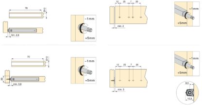 2 stk elegant snapfanger med monteringshus, overflate: hvit, versjon: ikke-magnetisk, 1900215. Stabil push-to-open døråpner for møbeldører, skapdører, klaffer og mye mer, fra EMUCA - Bilde 3