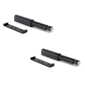 2 stk elegant karabinlås, overflate: svart, 62 mm (2-7/16"), versjon: ikke-magnetisk, 2033817. Solid dørlås for møbeldører, skapdører, klaffer og mye mer, fra EMUCA