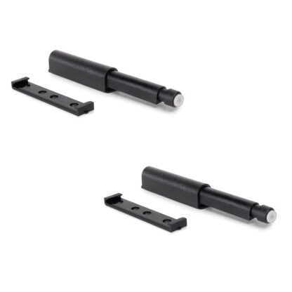 2 stk elegant karabinlås, overflate: svart, 62 mm (2-7/16"), versjon: ikke-magnetisk, 2033817. Solid dørlås for møbeldører, skapdører, klaffer og mye mer, fra EMUCA