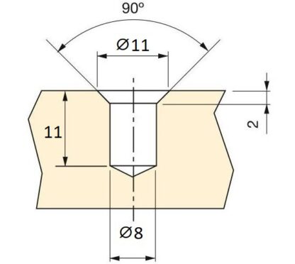 20 stykker av høy kvalitet skru-in socket med M6 innvendig gjenge, motsenket hode med sekskant sokkel og dekselkant, laget av solid støpt sink, 10 mm (0,4 "), 8028001. Skrumutter til møbler, trepanel, sponplater, bord og mye mer, fra EMUCA - Bilde 3