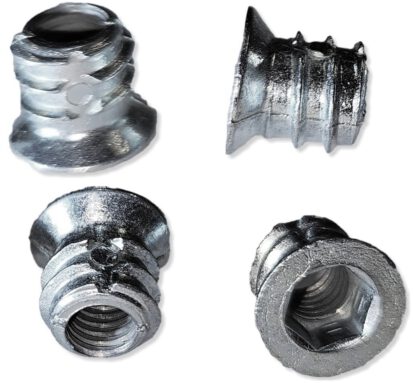 20 stykker høy kvalitet skru-in socket med M6 innvendig gjenge, motsenket hode med sekskant sokkel og dekselkant, laget av solid støpt sink, 13 mm (0.6 "), 8008001. Skrumutter til møbler, trepanel, sponplater, bord og mye mer, fra EMUCA - Bilde 4