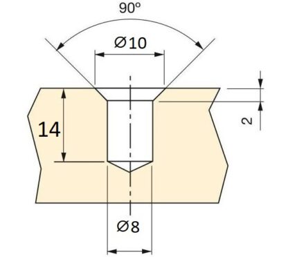 20 stykker skruehylse av høy kvalitet med M6 innvendig gjenge, forsenket hode med sekskantkontakt og dekkkant, overflate: galvanisert, 13 mm (0,6 "), 8008005. Skrumutter til møbler, trepanel, sponplater, bord og mye mer, fra EMUCA - Bilde 3