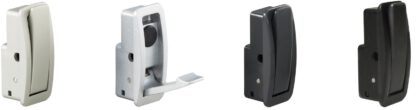 Høykvalitets fjærende krok for innsetting, overflate: svart, 60 mm (2,4″), versjon: med myk lukkemekanisme, NF-60D-BL. Sammenleggbar krok med automatisk lukking og myk lukking for campingvogner, yachter og mye mer, fra Sugatsune / LAMP® (Japan) - Bilde 5