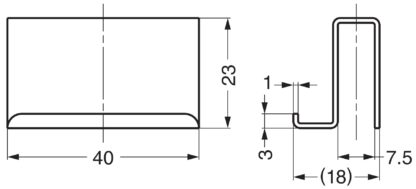 Motplate for glasstykkelse 5 mm (13/64"), med håndtaksfunksjon, overflate: forkrommet, 40 mm (1-37/64"), K-150CR. Motstykke til vitrinedør, magnetisk fluesnapper og mye mer, av Sugatsune / LAMP® (Japan) - Bilde 2