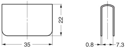 Motplate for glasstykkelse 5 mm (13/64"), laget av stål, overflate: forkrommet, 35 mm (1-3/8"), K-110CR. Motstykke til vitrinedør, magnetisk fluesnapper og mye mer, av Sugatsune / LAMP® (Japan) - Bilde 3