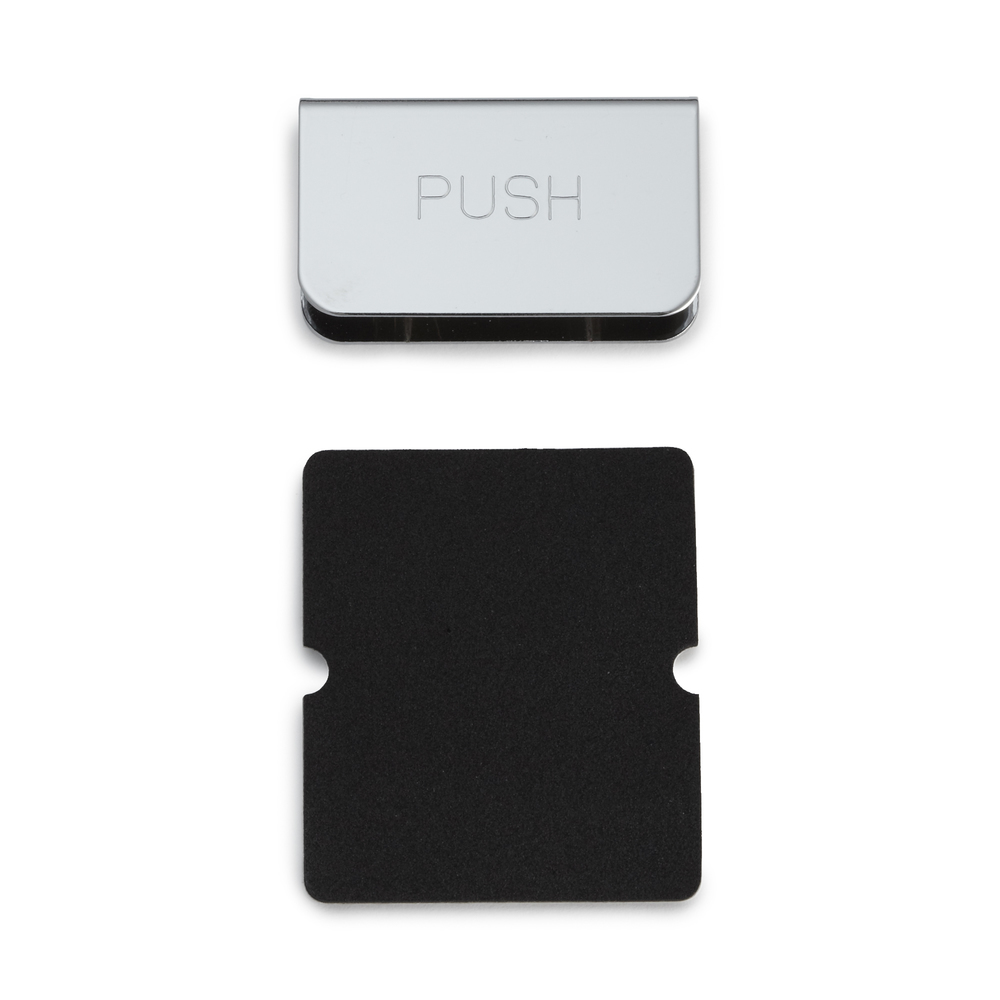 Motplate for glasstykkelse 5 mm (13/64"), laget av stål, overflate: forkrommet, 40 mm (1-37/64"), K-130CR. Motstykke til vitrinedør, magnetisk fluesnapper og mye mer, av Sugatsune / LAMP® (Japan)