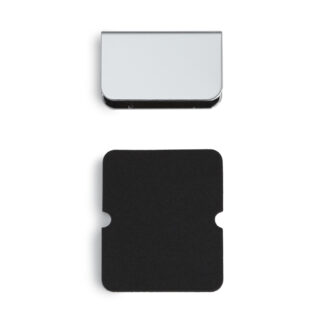 Motplate for glasstykkelse 6 mm (15/64"), laget av stål, overflate: forkrommet, 35 mm (1-3/8"), K-110CR og K-110-P6. Motstykke til vitrinedør, magnetisk fluesnapper og mye mer, av Sugatsune / LAMP® (Japan)
