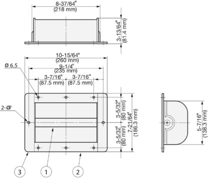 Stort håndtaksskall i rustfritt stål V2A (SUS304), 260 mm (10,3") HH-M200. Høykvalitets, solid og robust håndtaksskall i rustfritt stål laget av rustfritt stål V2A (SUS304), speilpolert, for store dører, skip, spesialkjøretøy fra Sugatsune / LAMP® (Japan) - Bilde 3