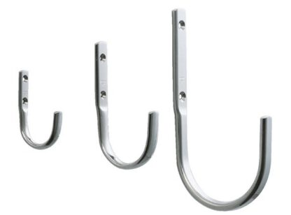 Stor universalkrok av høy kvalitet, laget av rustfritt stål, overflate: skinnende polert, 110 mm (4,4″), JF110M. Håndklekrok laget av V2A for fuktige miljøer, skipsbygging, uteområder og mye mer, fra Sugatsune / LAMP® (Japan) - Bilde 4