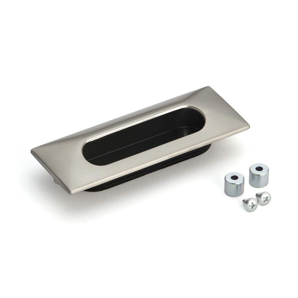 Høykvalitets rektangulært håndtaksskall laget av solid sinklegering, overflate: hvit bronse, satengmatt, 130 mm (5,2") UTZ-130WB. Møbelhåndtak UTZ-130WB for skuff, skap, kontormøbler, soveromsmøbler, kjøkkenmøbler, av Sugatsune / LAMP® (Japan)