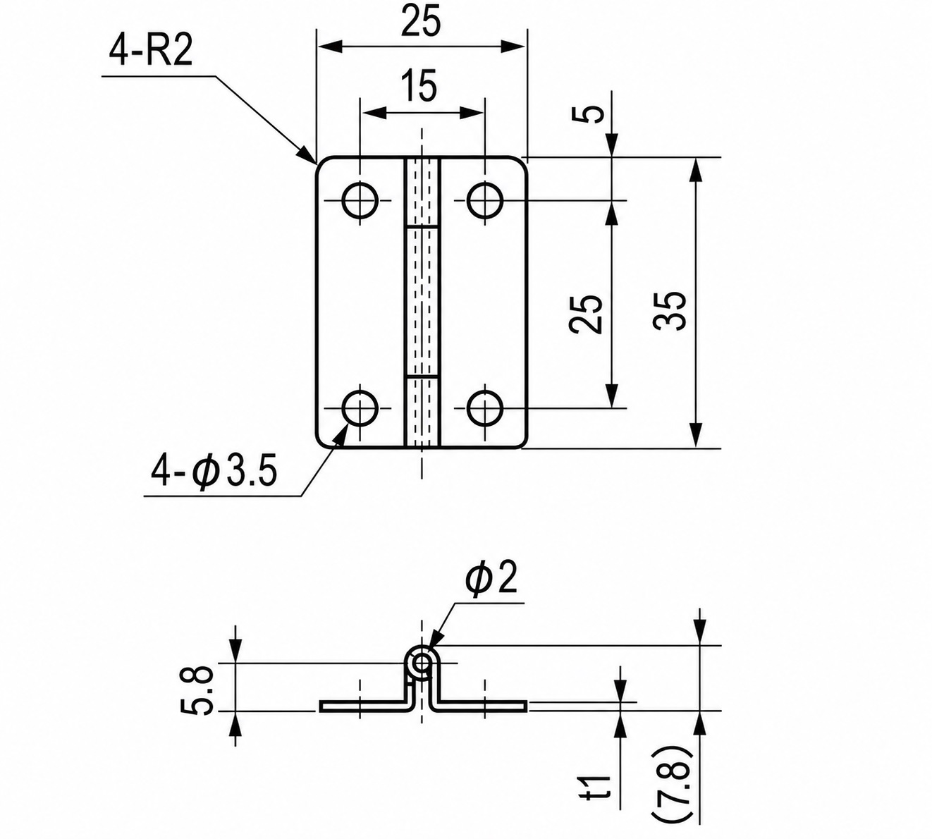 2 stk. kompakt offset hengsel, laget av SUS304 rustfritt stål, lastekapasitet: 4,5 kg (10 lbs), 35 mm (1-3/8"), TH-25SUS. Robust forskjøvet hengsel for tykke dører, kabinettdører, vedlikeholdsluker og mye mer, fra TOCHIGIYA (Japan) - Bilde 2