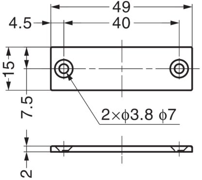 4 stk korrosjonsbestandig magnetisk motplate belagt med rustfritt stål SUS304 (V2A), MC-JM49. Rustfritt magnetisk motstykke for magnetiske låser, magnetisk lås, skapdør og mye mer, av Sugatsune / LAMP® (Japan) - Bilde 2