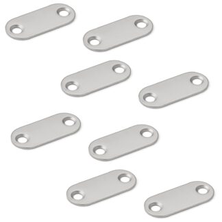 8 stk lang oval magnetisk motplate med 2 forsenkede hull, overflate: nikkelbelagt, 35 mm (1-3/8"), MC-YN001U. Magnetisk motstykke for magnetiske låser, magnetisk lås, skapdør og mye mer, av Sugatsune / LAMP® (Japan)