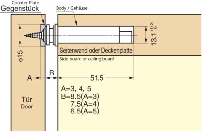 2 stk magnetiske snaplåser, for boring, inkl. Push-to-open døråpner for møbeldører, skapdører, skapklaffer og mye mer, av Sugatsune / LAMP® (Japan) - Bilde 3
