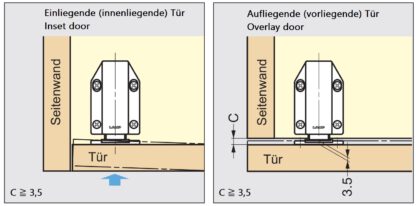benkplate, overflate: svart, 70 mm (2-3/4"), versjon: med langt stempel, ML-120BL. Push-to-open døråpner for møbeldører, skapdører og mye mer, av Sugatsune / LAMP® (Japan) - Bilde 3