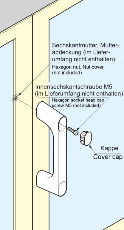 Høykvalitets solid enhetshåndtak laget av sinklegering (ZDC), forkrommet, satengmatt med grå dekkhetter, 145 mm (5,8") KMH-120-GR. Maskinhåndtak KMH-120-GR for industriskap, produksjonsanlegg, maskinteknikk, av Sugatsune / LAMP® (Japan) - Bilde 3