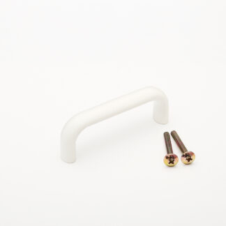 Høykvalitets solid møbelhåndtak laget av robust aluminiumslegering, hvit, 78 mm (3,1 tommer) KK-H80WT. Håndtak KK-H80WT for kjøkkenskap, stueskap, kontormøbler, soveromsmøbler, fra Sugatsune / LAMP® (Japan)