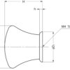 Høykvalitets møbelknotthåndtak laget av robust aluminiumslegering, overflate: nikkelbelagt, satengmatt, 28 mm (1,2″) KK-T28SNI. Håndtaksknott KK-T28SNI for skuff, møbeldør, kjøkkenskap, kontorskap og mye mer, fra Sugatsune / LAMP® (Japan) - Bilde 2