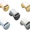 Håndtak til møbelknott av sinklegering av høy kvalitet, finish: messing, speilpolert, 16 mm (0,7 tommer) MKZ-15PB. Håndtaksknapp i sinklegering for skuff, møbeldør, kjøkkenskap, kontorskap og mye mer av Sugatsune / LAMP® (Japan) - Bilde 3