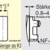 Monteringsbrakett, 50 mm (2″), NF-50D. Platemonteringsbrakett, Sugatsune / LAMP foldbar krok, NF-60D, NF-R52, NF-R77, NF-K52, NF-K77, fra Sugatsune / LAMP® (Japan) - Bilde 3