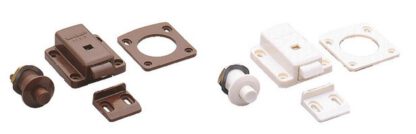 Trykknapplukking for dørtykkelse fra 18 til 21 mm, overflate: brun, SL-B211-BR. Push-Latch for bobilkonvertering, yachtinteriør, campingvognmøbler og mye mer, av Sugatsune / LAMP® (Japan) - Bilde 5
