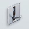Høykvalitets firkantet fjærhengslet krok for innfelling, overflate: svart, satengmatt, 64 mm (2,6″), NF-K64-BL. Firkantet sammenleggbar krok med automatisk lukking, for småhus, bobil, yacht og mye mer, fra Sugatsune / LAMP® (Japan) - Bilde 3