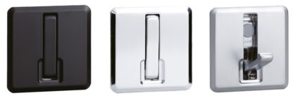 Høykvalitets firkantet fjærhengslet krok for innfelling, overflate: forkrommet, 64 mm (2,6″), NF-K64-CR. Firkantet sammenleggbar krok med automatisk lukking, for småhus, bobil, yacht og mye mer, fra Sugatsune / LAMP® (Japan) - Bilde 7