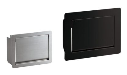 Høykvalitets rektangulær søppelklaff for vertikal installasjon, med myk lukking, laget av rustfritt stål, overflate: svart, 234 mm (9,3″), AZ-GD230-BL. Søppelklaff i rustfritt stål, for catering og mye mer, fra Sugatsune / LAMP® (Japan) - Bilde 3