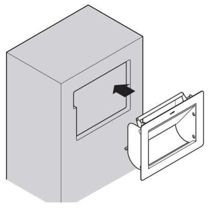 Høykvalitets rektangulær søppelklaff for vertikal installasjon, med myk lukking, laget av rustfritt stål, overflate: svart, 234 mm (9,3″), AZ-GD230-BL. Søppelklaff i rustfritt stål, for catering og mye mer, fra Sugatsune / LAMP® (Japan) - Bilde 10
