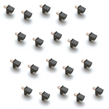 20 stk hyllestøtter av høy kvalitet, laget av robust polyamid, lastekapasitet: 200 kg (441 lbs), overflate: brun, design: flat, SS-323BR. Hyllekraketter for hyller, skaphyller, hyller og mye mer, av Sugatsune / LAMP® (Japan)