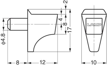 20 stk hyllestøtter av høy kvalitet, laget av robust polyamid, lastekapasitet: 200 kg (441 lbs), overflate: brun, design: flat, SS-323BR. Hyllekraketter for hyller, skaphyller, hyller og mye mer, av Sugatsune / LAMP® (Japan) - Bilde 3