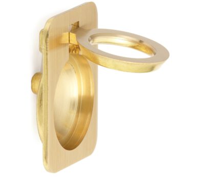 Ringformet sammenleggbart håndtak laget av messing, overflate: satengmatt, 38 mm (1,5″) 587-50SB. Ringhåndtak 587-50SB inspeksjonspanel for bobil-båtinspeksjonsdør fra Sugatsune / LAMP® (Japan) - Bilde 5