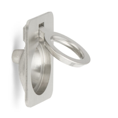 Ringformet sammenleggbart håndtak laget av messing, finish: hvit bronse, satengmatt, 30,5 mm (1,3″) 587-40WB. Ringhåndtak 587-40WB inspeksjonspanel for bobil-båtinspeksjonsdør fra Sugatsune / LAMP® (Japan) - Bilde 5