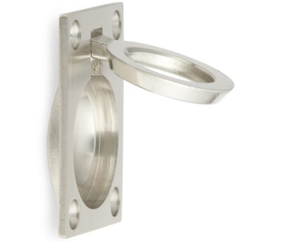 Ringformet sammenleggbart håndtak laget av messing, finish: hvit bronse, satengmatt, 38 mm (1,5″) 587B-50WB. Ringhåndtak 587B-50WB inspeksjonsdør for bobiler for båttilgang fra Sugatsune / LAMP® (Japan) - Bilde 5