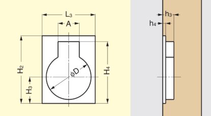 Ringformet sammenleggbart håndtak laget av messing, finish: hvit bronse, satengmatt, 47,5 mm (1,9″) 587B-60WB. Ringhåndtak 587B-60WB RV Båtinspeksjonspanel Inspeksjonsdør fra Sugatsune / LAMP® (Japan) - Bilde 4