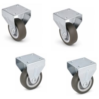 4 stykker robust møbelstøper, 08.12.150-1, diameter: ⌀50 mm, fra SISO, lastekapasitet: 120 kg (265 lbs). Produktbilde 
