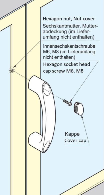 Høykvalitets robust enhetshåndtak laget av forsterket nylon, svart med gule dekkhetter, 150 mm (6″) MJH-150-YE. Maskinhåndtak MJH-150-YE for industriskap, produksjonssystemer, maskinteknikk, fra Sugatsune / LAMP® (Japan) - Bilde 4