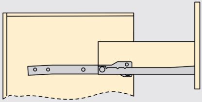 Rullesleider, delvis forlengelse, hvitmalt, RAL 9001, 400 mm (15,8 tommer). Styreskinner i stål med delvis uttrekk, for treskuffer, uttrekkbare hyller, treskuffer, kjøkkenmøbler, kontormøbler, stuemøbler, fra EMUCA - Bilde 6