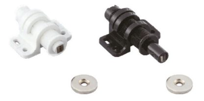 2 stk rund magnetisk snapklaff med justeringsmulighet, inkl. Push-to-open døråpner for møbeldører, skapdører og mye mer, av Sugatsune / LAMP® (Japan) - Bilde 3