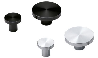 Rundt møbelhåndtak i aluminiumslegering, finish: rustfritt stålutseende, 20 mm (0,8 tommer) EXSEL20. Håndtaksknott i aluminiumslegering KK-B20SBR for skuff, møbeldør, kjøkkenskap, kontorskap og mye mer, fra Sugatsune / LAMP® (Japan) - Bilde 3