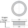 Rund avfallskast av høy kvalitet, laget av rustfritt stål, overflate: blankpolert, 170 mm (6,7"), finish: flat, AN-LH015-MR. Kast og kast av rustfritt stålavfall, for systemcatering, butikkinnredning, catering og mye mer, av Sugatsune / LAMP® (Japan) - Bilde 2
