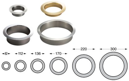 Rund søppelkasting av høy kvalitet, laget av rustfritt stål, overflate: gullbelagt 24K, 136 mm (5,4"), AN-DH011-GP. Avfallsavfall i rustfritt stål, for systemcatering, butikkinnredning, skjønnhetssalong og mye mer, av Sugatsune / LAMP® (Japan) - Bilde 5