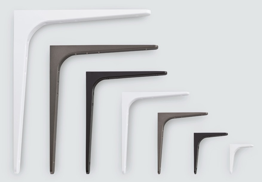 2 stk kraftig monteringsbrakett av høy kvalitet, lastekapasitet: 56 kg (124 lbs), overflate: hvit, 240 mm (9.5"), BTK-240W. Kraftige hyllebraketter for hyller, skillevegger, hyller, hyller, hjørneskjøter og mye mer, av Sugatsune / LAMP® (Japan) - Bilde 5